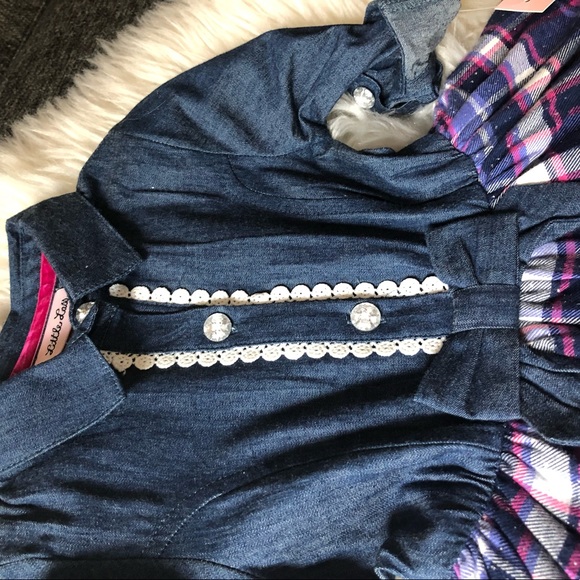 Little Lass Girls' Chambray Flannel Dress - 12M - Picture 7 of 8